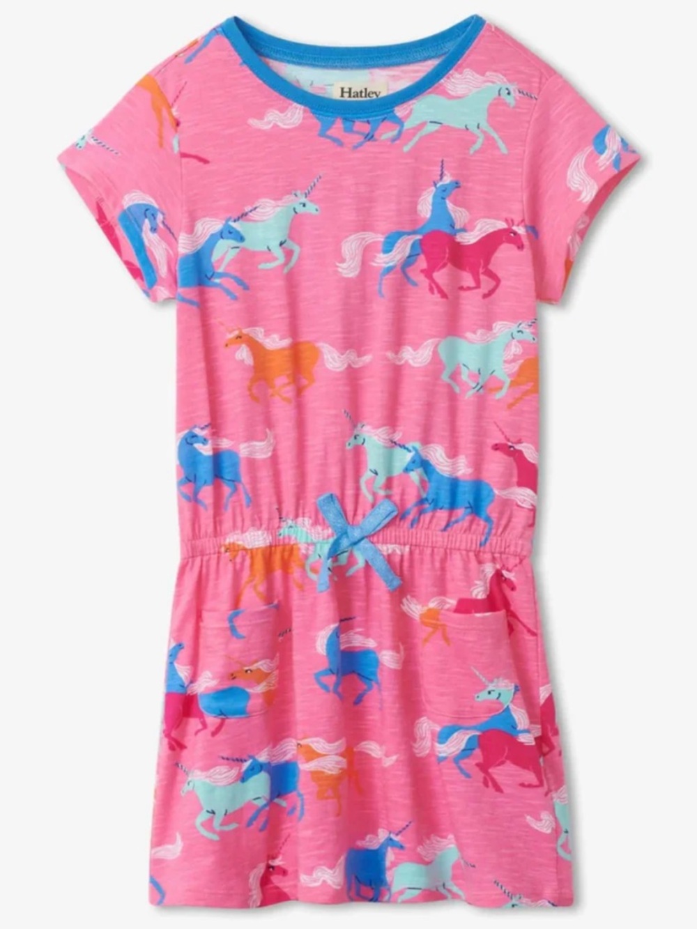Hatley | Pink Unicorn Drop Waist Dress | Cotton | 5-6 years